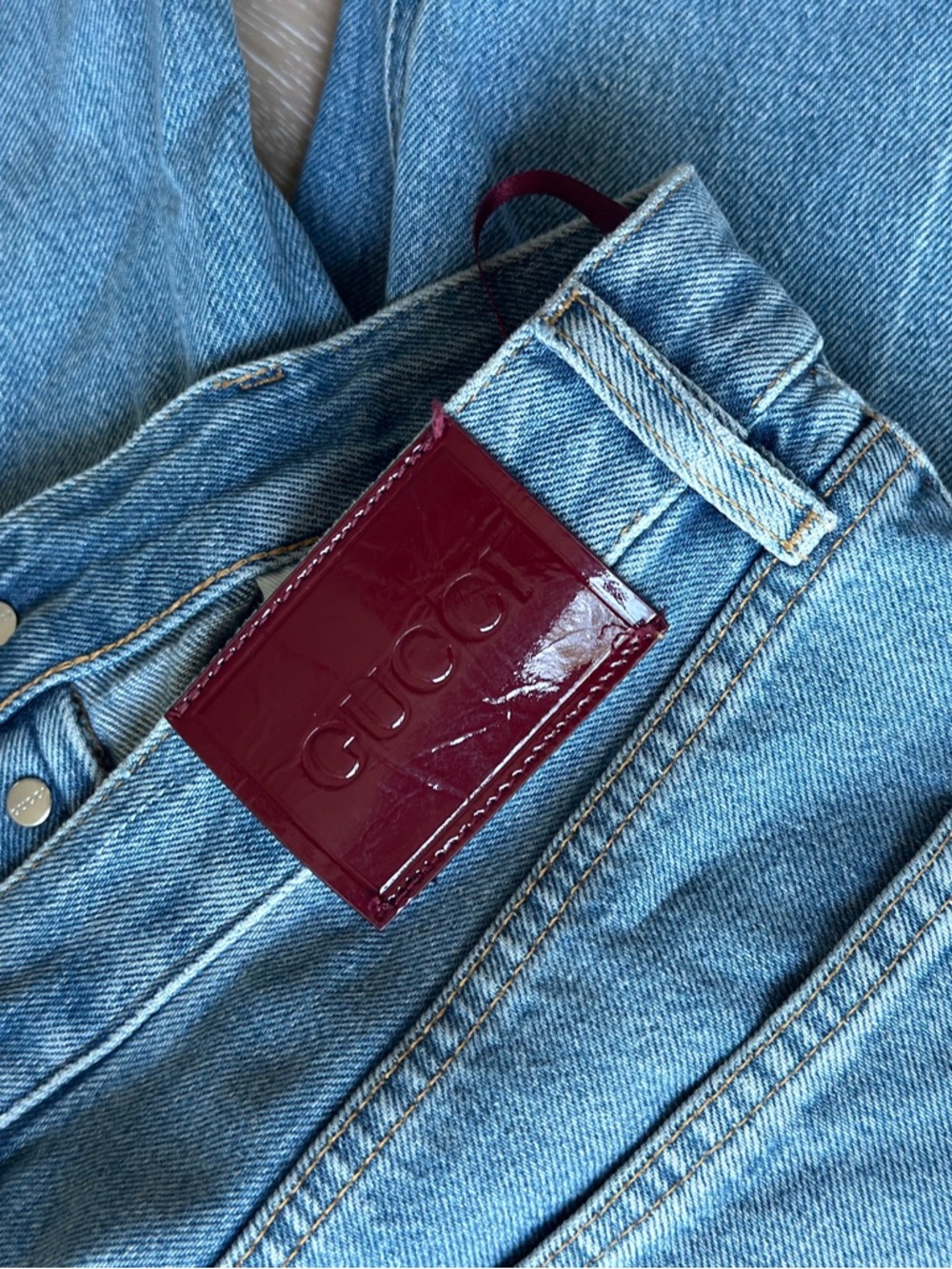 Gucci Light Blue Denim Worn by Dakota Johnson